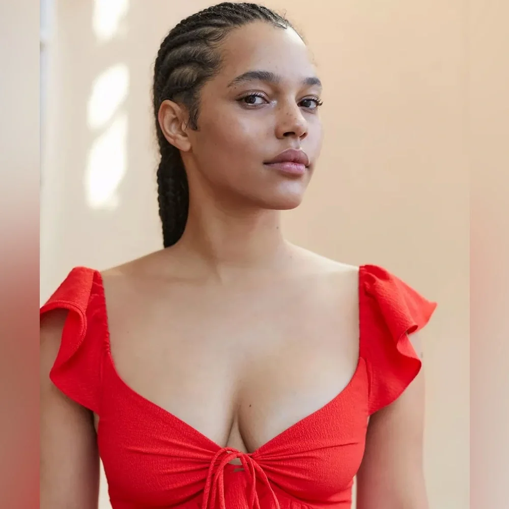 NWOT Urban Outfitters Sierra Keyhole Babydoll Blouse - Picture 7 of 7